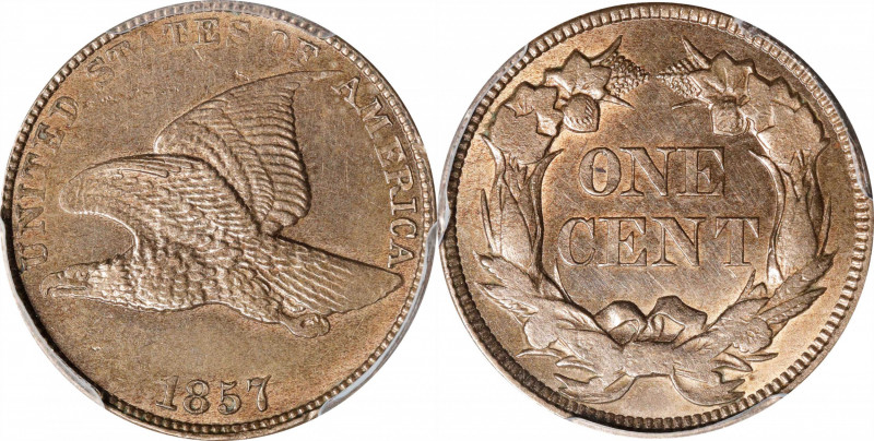 1857 Flying Eagle Cent. Type of 1857. AU Details--Cleaned (PCGS).
PCGS# 2016. N...