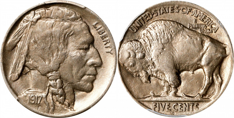 1917-D Buffalo Nickel. AU-58 (PCGS).
PCGS# 3935. NGC ID: 22RE.