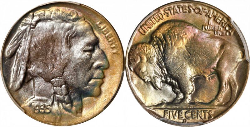 1935-D Buffalo Nickel. MS-65 (PCGS).
PCGS# 3975. NGC ID: 22SP.