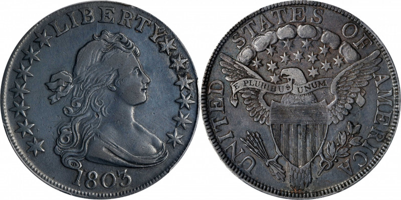 1803 Draped Bust Half Dollar. O-103, T-3. Rarity-2. Large 3, Large Reverse Stars...