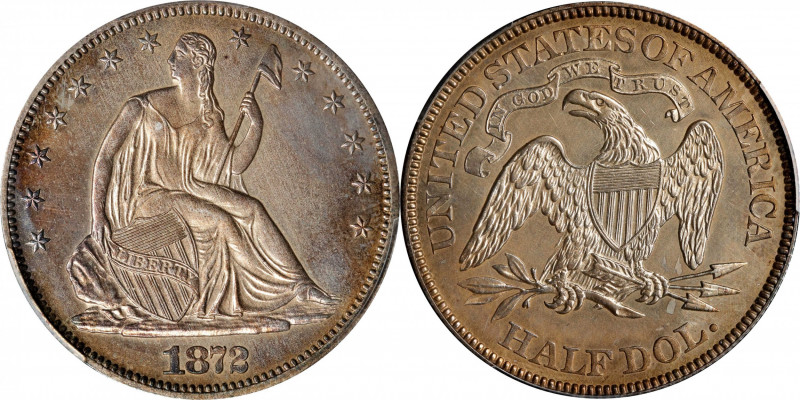 1872 Liberty Seated Half Dollar. Proof. Unc Details--Cleaned (PCGS).
PCGS# 6430...