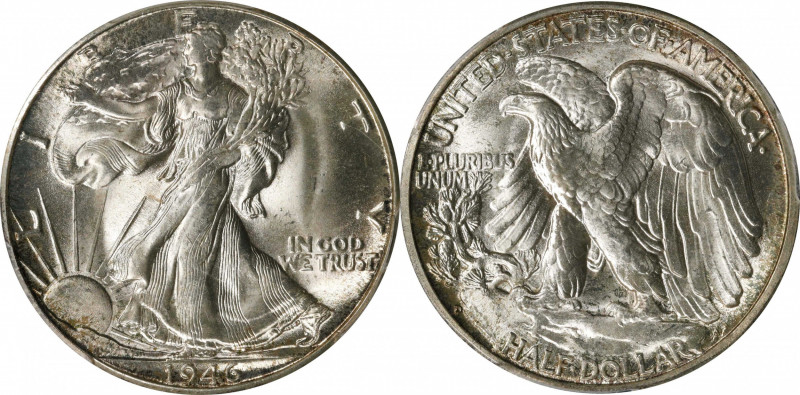 1946-D Walking Liberty Half Dollar. MS-66+ (PCGS). CAC.
PCGS# 6628. NGC ID: 24S...