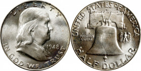 1948-D Franklin Half Dollar. MS-66+ FBL (PCGS). CAC.
PCGS# 86652. NGC ID: 24SS.