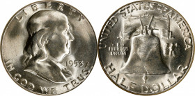 1953-S Franklin Half Dollar. MS-66 (NGC).
PCGS# 6666. NGC ID: 24T8.
From the Michael Mann Type Collection.