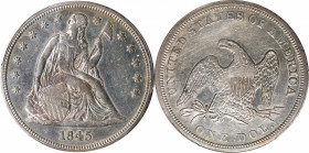 1845 Liberty Seated Silver Dollar. OC-1. Rarity-2. EF Details--Cleaning (PCGS).
PCGS# 6931. NGC ID: 24YF.