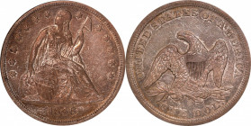 1846-O Liberty Seated Silver Dollar. OC-1, the only known dies. Rarity-2. AU-50 (PCGS).
PCGS# 6933. NGC ID: 24YH.