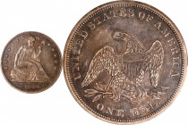 1860 Liberty Seated Silver Dollar. OC-1. Rarity-3+. EF-45 (PCGS).
PCGS# 6949. NGC ID: 24Z2.
From our ANA Auction of August 2016, lot 2039.