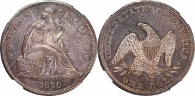 1860-O Liberty Seated Silver Dollar. OC-7. Rarity-2. AU-58 (NGC).
PCGS# 6950. NGC ID: 24Z3.
From the Steven Jay Ball Collection.