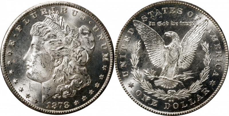 1878-CC GSA Morgan Silver Dollar. MS-62 (NGC).
The original box and card are no...