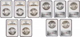 Lot of (5) 1880-S Morgan Silver Dollars. MS-65 (NGC).
PCGS# 7118. NGC ID: 2544.