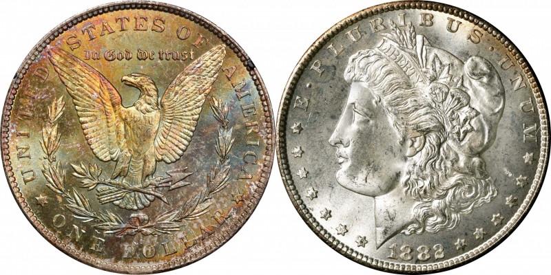 1882-CC GSA Morgan Silver Dollar. MS-64 (NGC).
The original box and card are no...