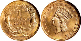 1889 Gold Dollar. MS-64 (NGC). CAC.
PCGS# 7590. NGC ID: 25DU.