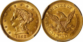 1852 Liberty Head Quarter Eagle. AU-58 (PCGS).
PCGS# 7763. NGC ID: 25HR.
From the Gurian Collection of Liberty Head Gold.