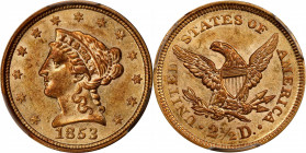 1853 Liberty Head Quarter Eagle. AU-55 (PCGS).
PCGS# 7767. NGC ID: 25HV.