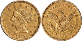 1859 Liberty Head Quarter Eagle. Breen-6245. Type I Reverse. EF Details--Cleaned (PCGS).
PCGS# 97788. NGC ID: 25JK.