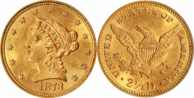 1873 Liberty Head Quarter Eagle. Open 3. MS-63 (PCGS).
PCGS# 7817. NGC ID: 25KN.