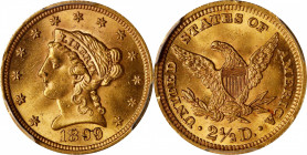 1899 Liberty Head Quarter Eagle. MS-63 (PCGS).
PCGS# 7851. NGC ID: 25LP.
From the Gurian Collection of Liberty Head Gold.