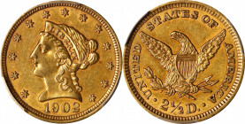 1902 Liberty Head Quarter Eagle. AU Details--Cleaned (PCGS).
PCGS# 7854. NGC ID: 25LT.