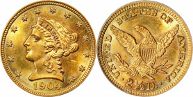 1904 Liberty Head Quarter Eagle. MS-64 (PCGS).
PCGS# 7856. NGC ID: 25LV.