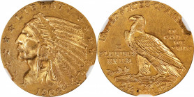 1909 Indian Quarter Eagle. AU-58 (NGC).
PCGS# 7940. NGC ID: 288Z.