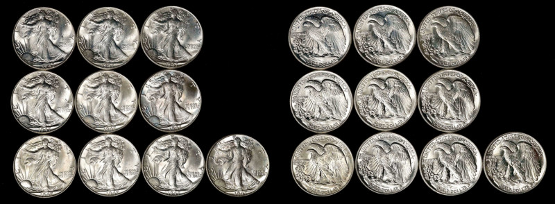 Half Roll of 1947 Walking Liberty Half Dollars. Mint State (Uncertified).
House...