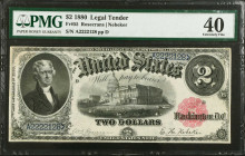 Fr. 55. 1880 $2 Legal Tender Note. PMG Extremely Fine 40.
PMG comments "Closed Pinholes."
Estimate: $500.00- $700.00