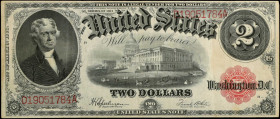 Fr. 60. 1917 $2 Legal Tender Note. Very Fine.
A VF example of this popular design.
Estimate: $125.00- $175.00