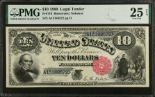 Fr. 110. 1880 $10 Legal Tender Note. PMG Very Fine 25 EPQ.
Excellent appeal for the assigned grade.
Estimate: $800.00- $1200.00