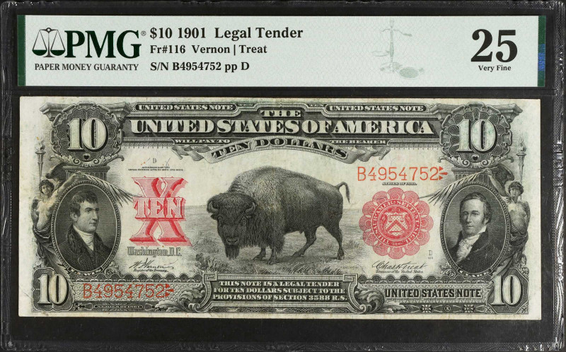 Fr. 116. 1901 $10 Legal Tender Note. PMG Very Fine 25.
PMG comments "Minor Repa...