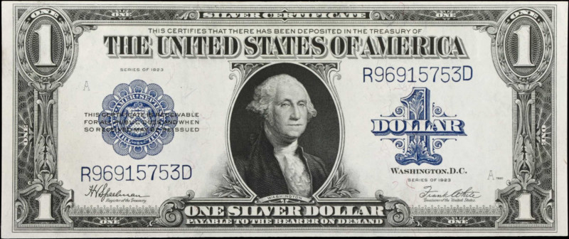 Fr. 237. 1923 $1 Silver Certificate. Choice About Uncirculated.
Estimate: $70.0...