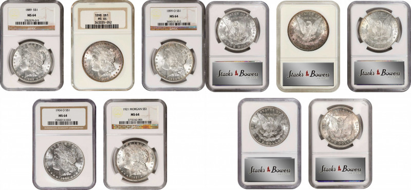 Lot of (5) Later Date Morgan Silver Dollars. MS-64 (NGC).
Included are: 1889; 1...