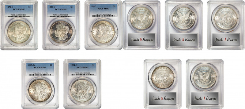 Lot of (5) Pre-1921 Morgan Silver Dollars. MS-62 (PCGS).
Included are: 1878-S; ...