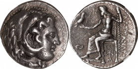 MACEDON. Kingdom of Macedon. Alexander III (the Great), 336-323 B.C. AR Tetradrachm, Babylon Mint, ca. 324/3 B.C. NGC VF. Scratches.
Pr-3610. Obverse...