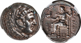 MACEDON. Kingdom of Macedon. Alexander III (the Great), 336-323 B.C. AR Tetradrachm (17.12 gms), Babylon Mint, ca. 325-323 B.C. NGC EF, Strike: 5/5 Su...