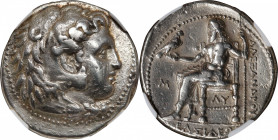 MACEDON. Kingdom of Macedon. Alexander III (the Great), 336-323 B.C. AR Tetradrachm (17.04 gms), Babylon Mint, ca. 323-317 B.C. NGC Ch VF, Strike: 5/5...