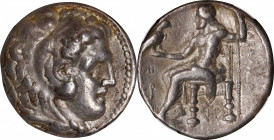 SYRIA. Seleukid Kingdom. Seleukos I Nikator, 312-281 B.C. AR Tetradrachm, Babylon Mint, ca. 311-300 B.C. NGC VF.
Pr-3767; SC-82.3k. Struck in the nam...