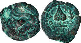 JUDAEA. Herod II Archelaos, ca. 4 B.C.E.-6 C.E. AE Prutah (2.70 gms), Jerusalem Mint. VERY FINE.
Hendin-1196; Meshorer-73. Obverse: Crested helmet; c...