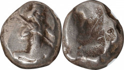PERSIA. Achaemenidae. Xerxes II to Artaxerxes II, ca. 425-375 B.C. AR Siglos, Sardes Mint. NGC Ch F. Countermarks.
Sunrise-29. Obverse: Persian king ...