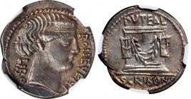 ROMAN REPUBLIC. L. Scribonius Libo. AR Denarius (4.00 gms), Rome Mint, 62 B.C. NGC Ch AU, Strike: 5/5 Surface: 5/5.
Cr-416/1a; Syd-928. Obverse: Diad...