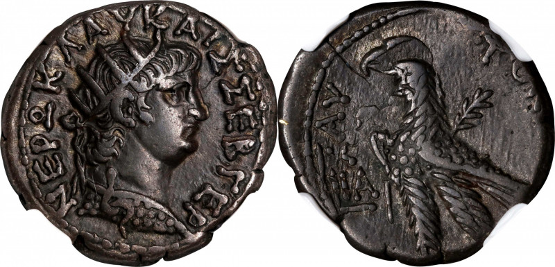 NERO, A.D. 54-68. Egypt, Alexandria. BI Tetradrachm (13.64 gms), Dated RY 11 (A....