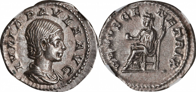 JULIA PAULA (WIFE OF ELAGABALUS). AR Denarius, Rome Mint, struck under Elagabalu...