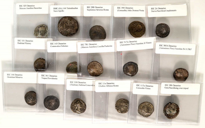 MIXED LOTS. Group of Mostly Silver Denarii (16 Pieces), ca. 1st to 3rd Centuries...