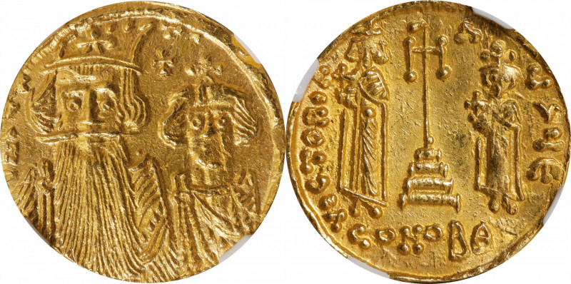 CONSTANS II, 641-668. AV Solidus (4.21 gms), Constantinople Mint, 2nd Officina, ...