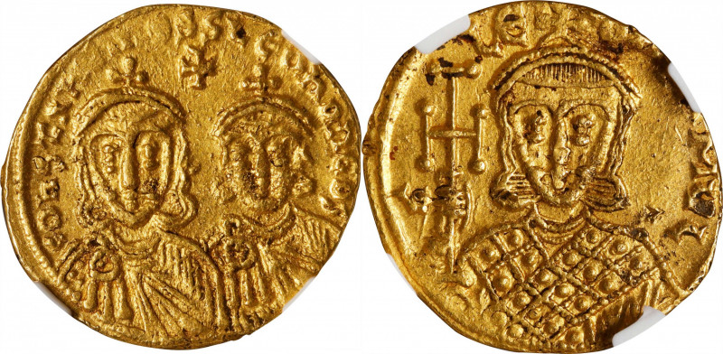 CONSTANTINE V, 741-775. AV Solidus (4.43 gms), Constantinople Mint, ca. 750-756....