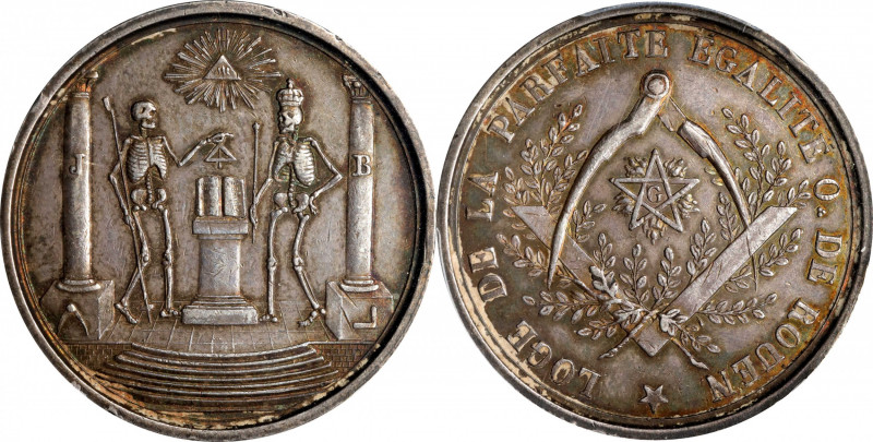 FRANCE. Rouen Freemasons/Skeletons Silver Medal, ND (ca. 1807-32). Paris Mint. P...