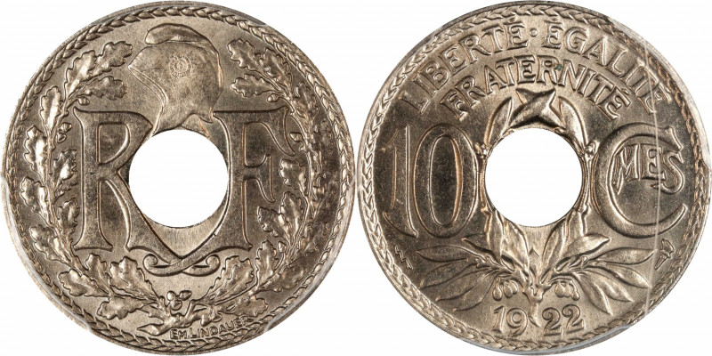 FRANCE. 10 Centimes, 1922. Poissy Mint. PCGS MS-66.
KM-866A; Gad-286.
Estimate...