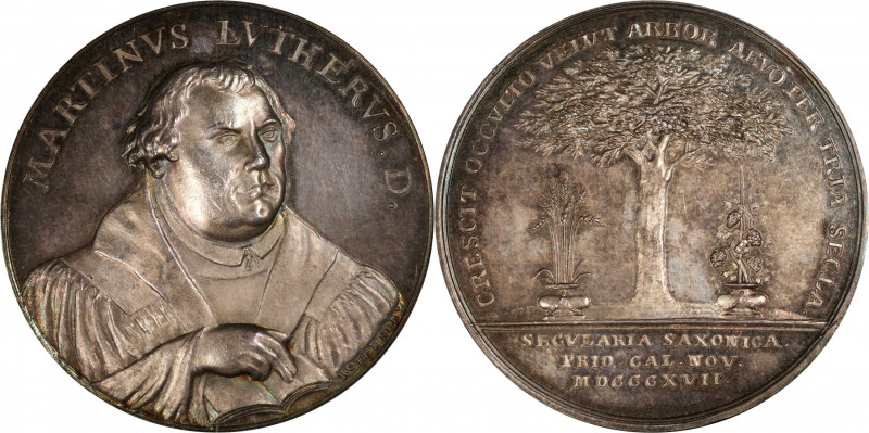 GERMANY. Saxony. 300th Anniversary of the Reformation in Saxony Silver Medal, 18...