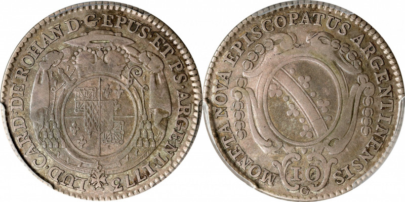 GERMANY. Strassbourg. 10 Kreuzer, 1773-G. Ludwig Constantin. PCGS EF-45.
KM-141...