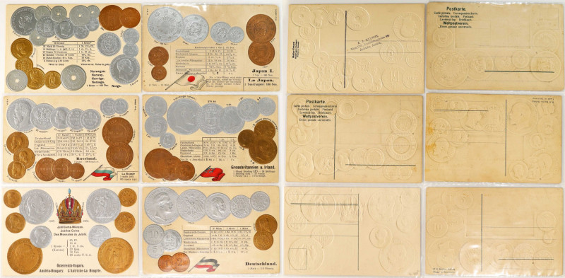 GERMANY. Weimar Republic. Group of Coin Postcards (6 Pieces), ND (ca. 1930s). Gr...