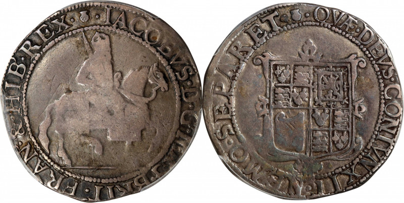 GREAT BRITAIN. 1/2 Crown, ND (1621-23). James I. PCGS FINE-15.
S-2666; KM-61.
...